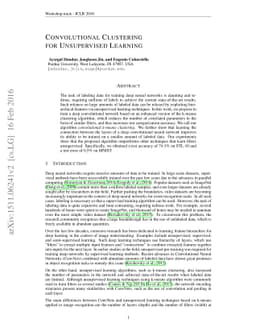 Convolutional Clustering for Unsupervised Learning