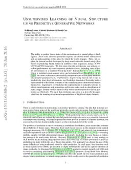Unsupervised Learning of Visual Structure using Predictive Generative
  Networks