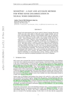 sense2vec - A Fast and Accurate Method for Word Sense Disambiguation In
  Neural Word Embeddings