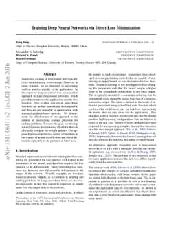 Training Deep Neural Networks via Direct Loss Minimization