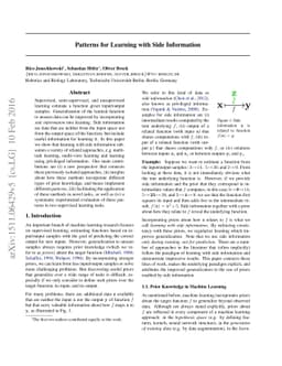 Patterns for Learning with Side Information