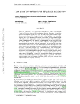 Task Loss Estimation for Sequence Prediction