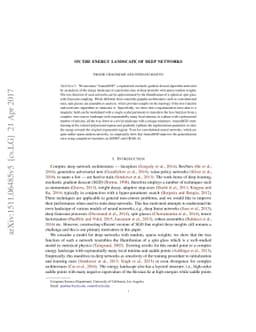 On the energy landscape of deep networks