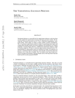 The Variational Gaussian Process