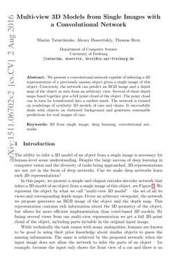 Multi-view 3D Models from Single Images with a Convolutional Network