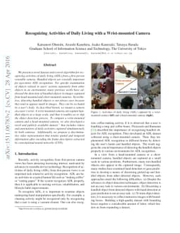 Recognizing Activities of Daily Living with a Wrist-mounted Camera