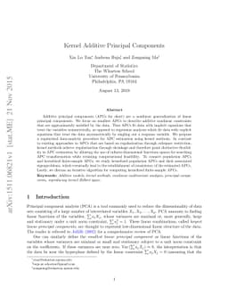Kernel Additive Principal Components