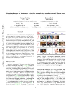 Mapping Images to Sentiment Adjective Noun Pairs with Factorized Neural
  Nets