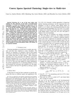 Convex Sparse Spectral Clustering: Single-view to Multi-view