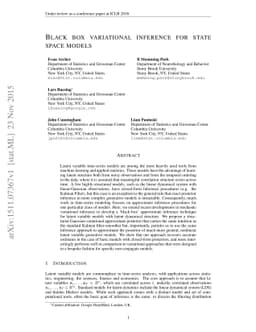 Black box variational inference for state space models