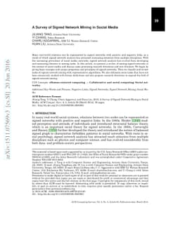 A Survey of Signed Network Mining in Social Media