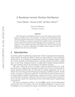 A Roadmap towards Machine Intelligence