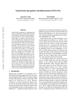 Named Entity Recognition with Bidirectional LSTM-CNNs