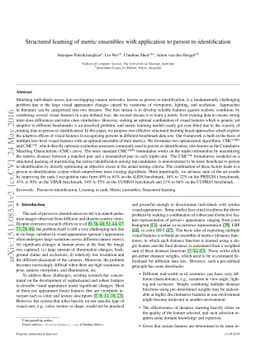 Structured learning of metric ensembles with application to person
  re-identification