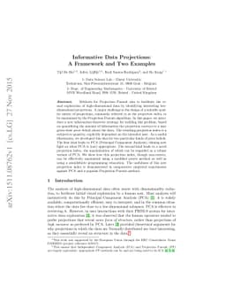 Informative Data Projections: A Framework and Two Examples