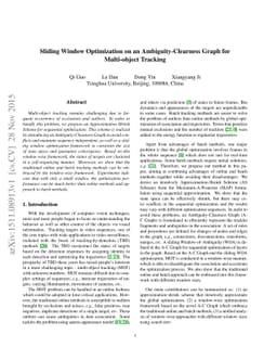 Sliding-Window Optimization on an Ambiguity-Clearness Graph for
  Multi-object Tracking