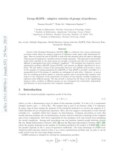 Group SLOPE - adaptive selection of groups of predictors