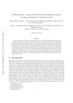 Position paper: a general framework for applying machine learning
  techniques in operating room