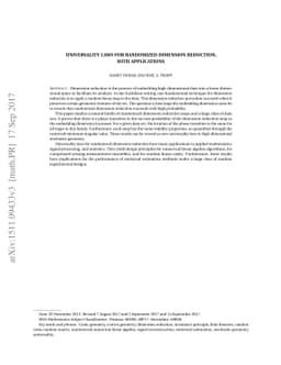 Universality laws for randomized dimension reduction, with applications