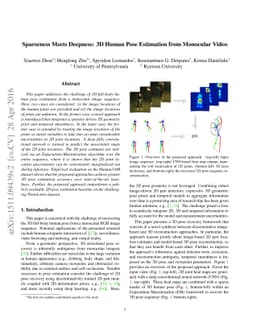 Sparseness Meets Deepness: 3D Human Pose Estimation from Monocular Video