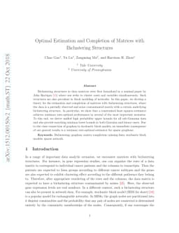 Optimal Estimation and Completion of Matrices with Biclustering
  Structures