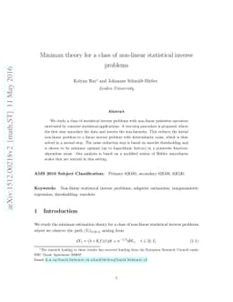 Minimax theory for a class of non-linear statistical inverse problems