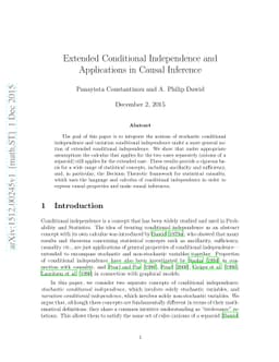 Extended Conditional Independence and Applications in Causal Inference