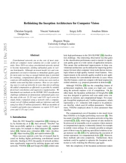 Rethinking the Inception Architecture for Computer Vision