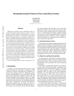 Recognizing Semantic Features in Faces using Deep Learning