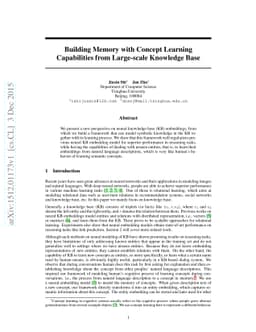 Building Memory with Concept Learning Capabilities from Large-scale
  Knowledge Base