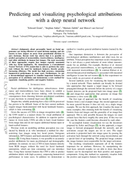 Predicting and visualizing psychological attributions with a deep neural
  network