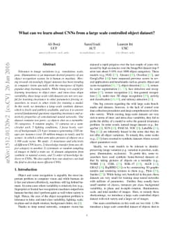 What can we learn about CNNs from a large scale controlled object
  dataset?