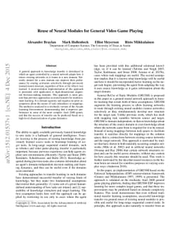 Reuse of Neural Modules for General Video Game Playing