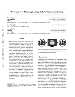 Driverseat: Crowdstrapping Learning Tasks for Autonomous Driving