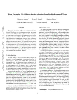 Deep Exemplar 2D-3D Detection by Adapting from Real to Rendered Views