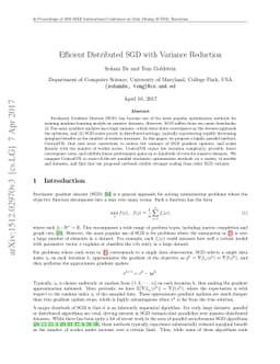 Efficient Distributed SGD with Variance Reduction