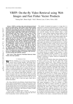VRFP: On-the-fly Video Retrieval using Web Images and Fast Fisher Vector
  Products