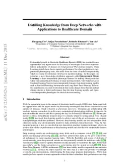 Distilling Knowledge from Deep Networks with Applications to Healthcare
  Domain