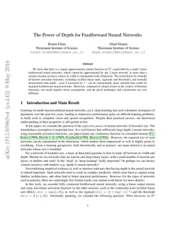 The Power of Depth for Feedforward Neural Networks