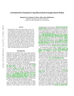 Articulated Pose Estimation Using Hierarchical Exemplar-Based Models