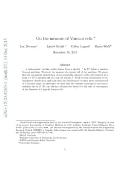 On the measure of Voronoi cells