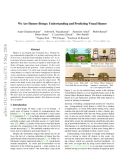 We Are Humor Beings: Understanding and Predicting Visual Humor