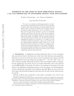 Inference on the mode of weak directional signals: a Le Cam perspective
  on hypothesis testing near singularities