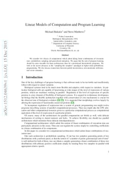 Linear Models of Computation and Program Learning