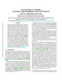 From One Point to A Manifold: Knowledge Graph Embedding For Precise Link
  Prediction
