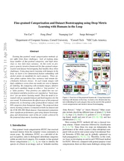 Fine-grained Categorization and Dataset Bootstrapping using Deep Metric
  Learning with Humans in the Loop