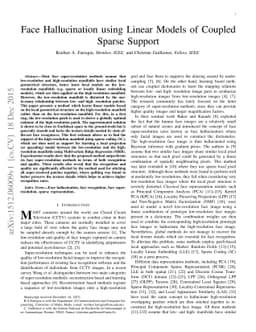 Face Hallucination using Linear Models of Coupled Sparse Support