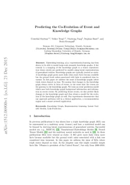 Predicting the Co-Evolution of Event and Knowledge Graphs