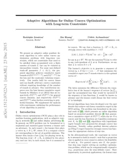 Adaptive Algorithms for Online Convex Optimization with Long-term
  Constraints