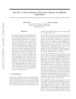 The Max $K$-Armed Bandit: PAC Lower Bounds and Efficient Algorithms